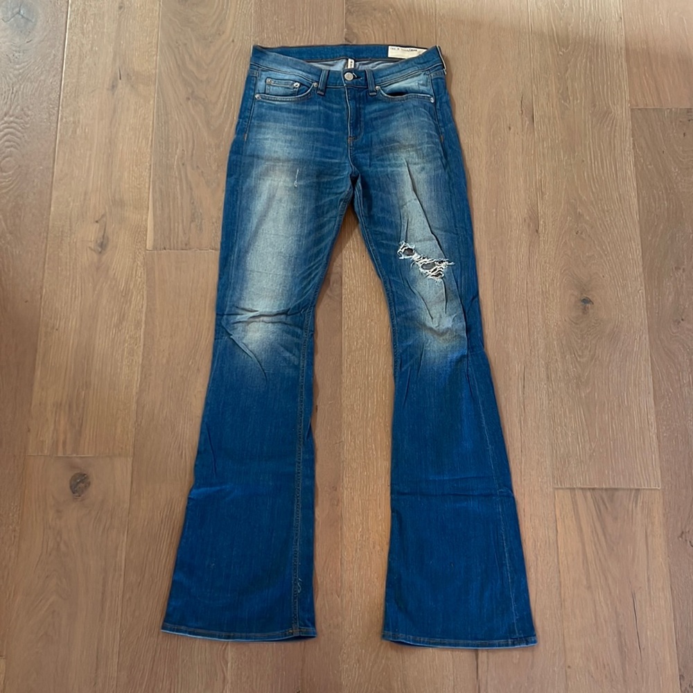 Rag and bone high rise bell denim jeans